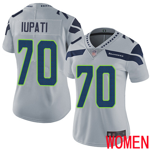 Seattle Seahawks Limited Grey Women Mike Iupati Alternate Jersey NFL Football #70 Vapor Untouchable